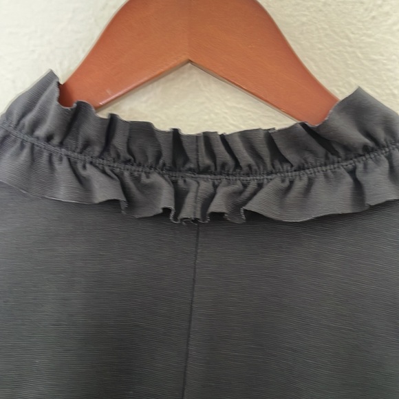 Anthro Cartonnier Black Ruffle Blazer Jacket with Green Piping Detail Size S - Picture 10 of 12